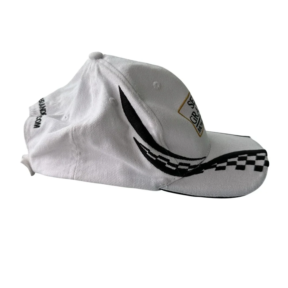 Senate Grand Prix Monaco Grand Prix Racing Hat White Checkered Adjustable‎ Cap